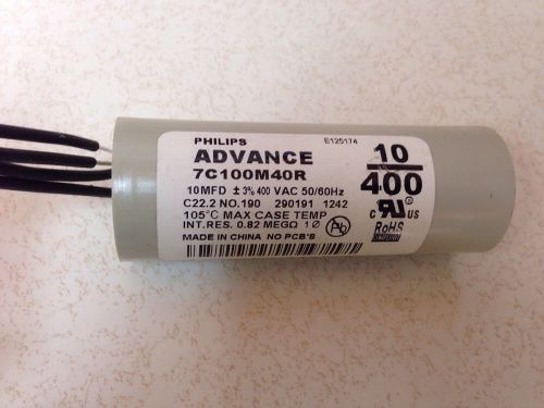Advance philips 7c100m40r  dry film hid capacitor 10/400 for sale