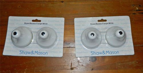 Shaw &amp; madison brass recess flange white 2 x packets of two for sale