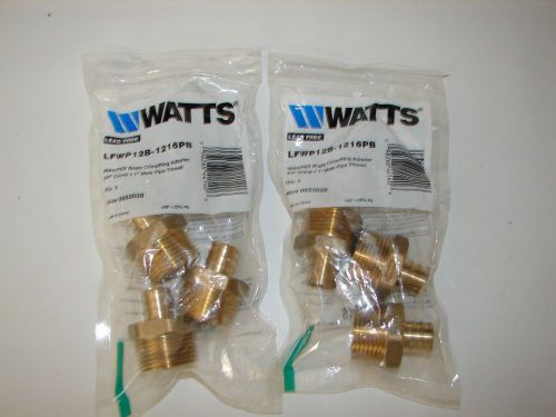 Watts Brass Pex 3/4&#034; Crimp x 1&#034; Male Pipe Adapter Fitting, LEAD FREE, (Qty - 6)