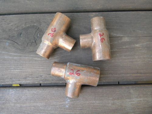 Lot of 3 pc 1&#034;  x   3/4&#034;  x  3/4&#034;   copper tee for sale