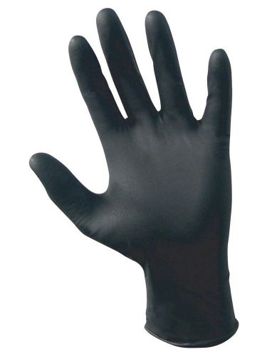 Sas safety 66518 raven powder-free disposable black nitrile 6 mil gloves, large for sale