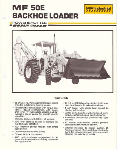 Equipment Brochure - Massey Ferguson - MF 50E - Backhoe Loader - c1985 (E1575)