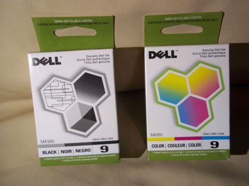 Dell MK991 Color Ink &amp; Dell MK990 Black Ink, Sealed/Never Opened