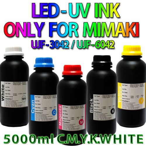 NEW MIMAKI UV-INK ONLY FOR UJF-3042 / UJF-6042 5000ml  5 COLORS SET BULK