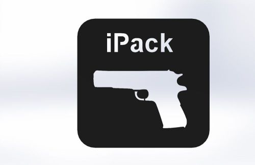 iPack a gun sign CNC Plasma, laser, router .dxf clip art  i pack heat