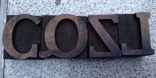 Vintage Letterpress Wood Printer&#039;s Type 4 Letters: G..Q..Z..L..1 1/4&#034; Tall