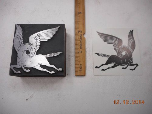 Letterpress Printing Printers Block, Fantasy Pegasus Flying Horse