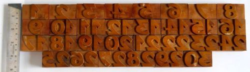 30 Numerical Vintage Letterpress wood wooden type printing blocks 28mm mint#wb7
