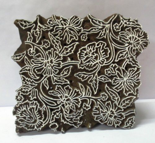 VINTAGE WOODEN CARVED TEXTILE PRINTING ON FABRIC BLOCK STAMP HOME DECOR HOT 97