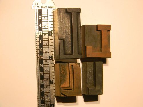 Lot of 4 Antique Letterpress wood type Letter L printing blocks pinterest crafts