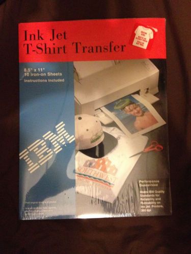 IBM Ink Jet T-Shirt Transfer 10 Iron-On Sheets