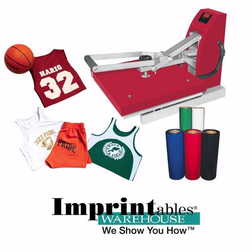 Heat Press Package Imprintables Red Press 16&#034; x 20&#034; and Heat Transfer Supplies