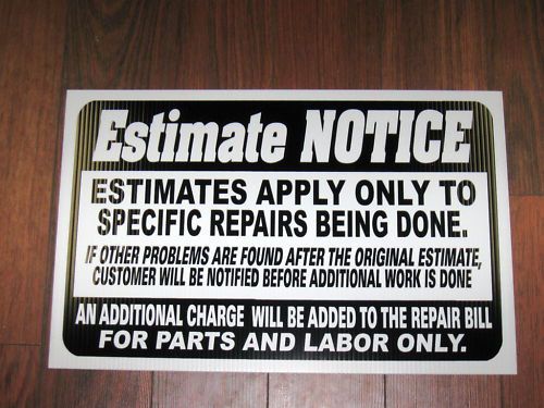 Any Service Business Sign: Repair Estimate Notice