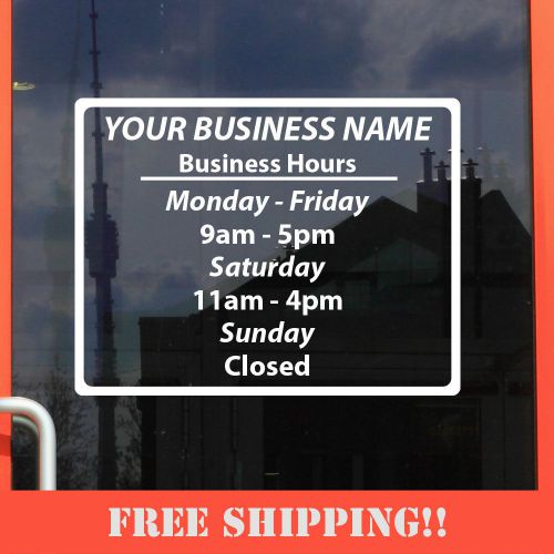 14&#034;Wx11&#034;H Office Hours Vinyl Decal Graphics Great Custom Sign For Any Business
