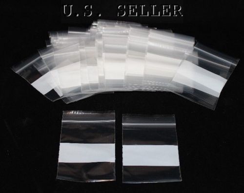 Self locking 3x4 inch 2mil plastic storage bags white 100qty for sale