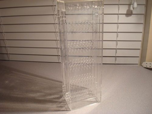 13&#034; Acrylic Fold-Out Jewelry Display Case for Necklaces, Earrings, Etc Clear EUC
