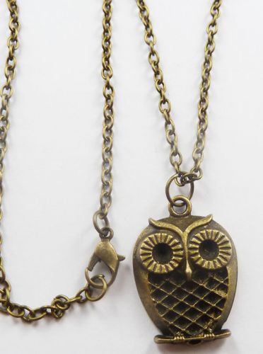Lots of 10pcs bronze plated owl Costume Necklaces pendant 629mm