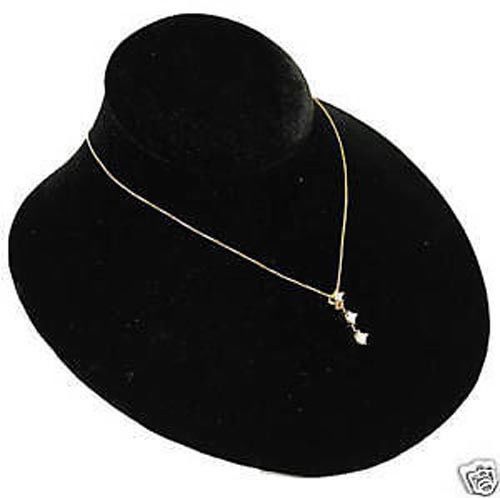 Single Black Velvet Jewelry Display Bust Pendants &amp; Necklaces Neck Forms