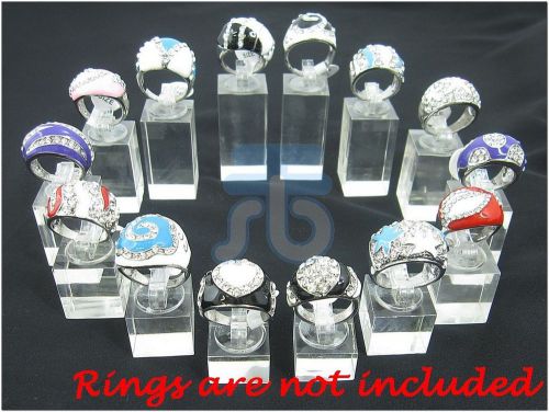 LOTS 14 ACRYLIC JEWELRY RING STAND DISPLAY SHOWCASE #1