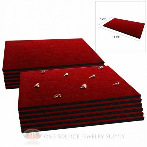 12 Burgundy Ring Dislay Pad Inserts Holds 72 Rings Each Case or Tray Insert