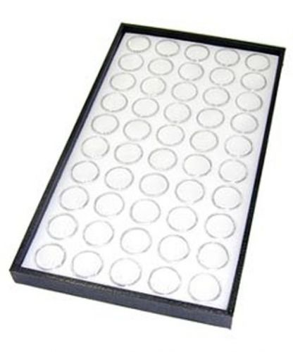GEM TRAY STACKABLE 50 SPACE WHITE FOAM &amp; BLACK TRAY
