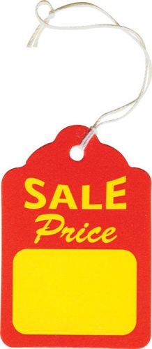 1000 Small Sale Price Tags With Strings Red/Yellow