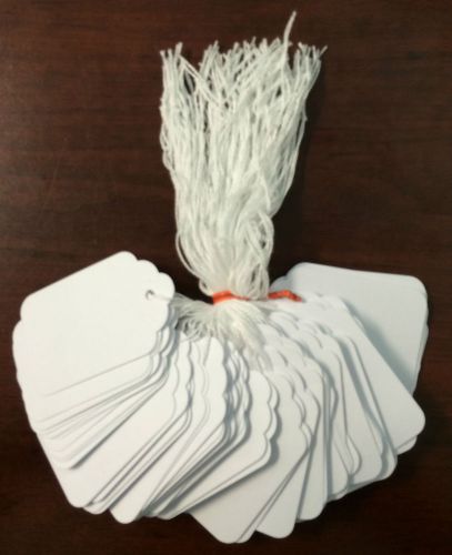 NEW - 100 Avery Merchandise Tags, White Strung #8, 1 11/16 X 2 3/4 - 11012