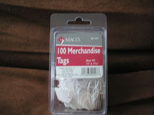MACO MERCHANDISE TAGS #BB-207 100 COUNT SIZE #2   3/4&#034; x 1-3/32&#034;