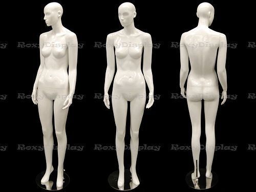 Female Fiberglass Mannequin Glossy White Abstract Fashion Style #MC-ANNA02