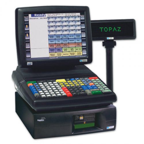 Verifone topaz xl system pos with sapphire v950 pole display and services for sale