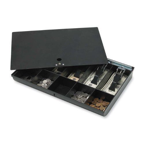 Sparco Locking Cover Money Tray - 5 Bill - 5 Coin - Black - 2.3&#034; (spr15505)
