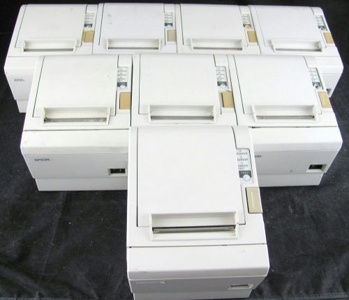 Lot of 8 Epson M129B TM-T88II Thermal Receipt Printers Powered On Part or Repair