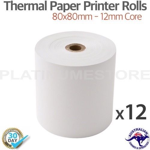 12 Rolls 80x80mm Thermal Paper Cash Register Receipt Roll for Docket Printers