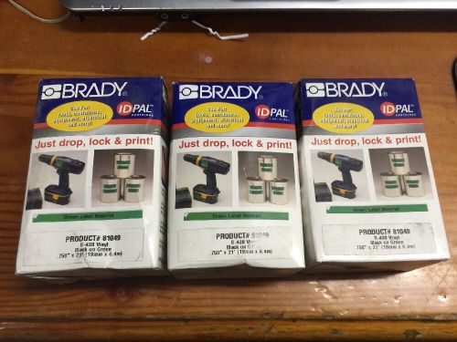 3 Boxes Brady IDPAL PAL-750-439 Green Vinyl B439 .750&#034; X 21&#039; New