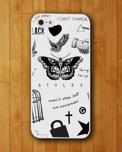 Harry One Direction Tattoos ID Styles Black White Case For iPhone and Samsung