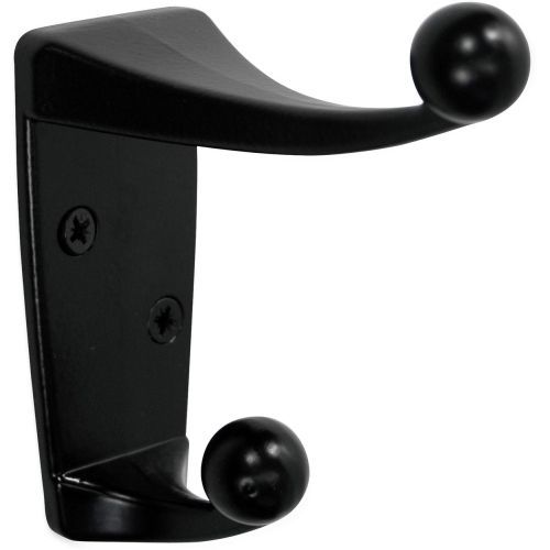 Avt40804 metal coat hook, double hook, 4&#034;x1-13/16&#034;x4-1/2&#034;, black for sale