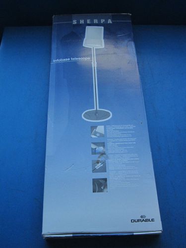 Sherpa infobase telescoping 57&#034; tiltable clear document display holder for sale