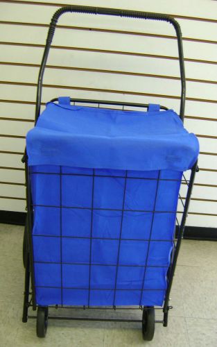 American trading house, inc-heavy dutyfolding shopping cart in black w/blue line for sale