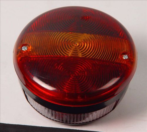 Round Rear Tail Truck Trailer Lamp Light PAIR metal base