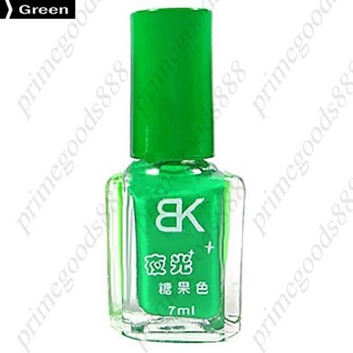 Glow neon fluorescent non toxic nail polish nails varnish lacquer paint green for sale