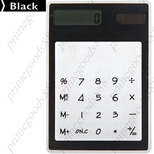 Thin Compact Transparent Clear Touch Screen Solar Calculator Calculating Black
