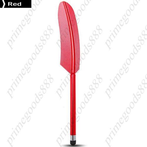 Feather Pattern Touch Capacitive Stylus Pen Smart Phone Retro Cell in Red
