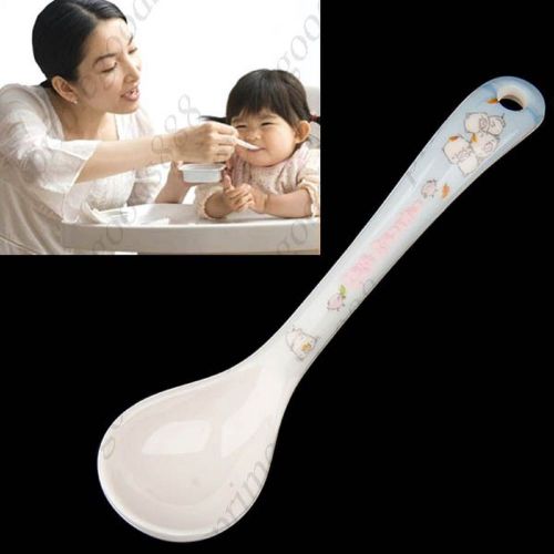 Round Plate Baby Meal Feeding Spoon Tableware with Mini Pattern Heat Resistant