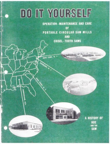 Operation, maintenance and care of portable circular saw mills - 1950s - reprint for sale