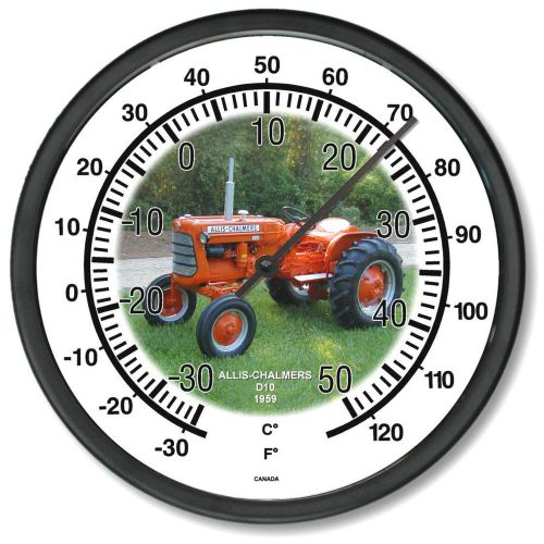 New ALLIS CHALMERS 10&#034; Round Thermometer Vintage Model D10 Tractor Farmer Dial