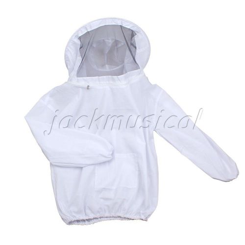 Nylon Beekeeping Clothes Bee Keeping Suit Hat Pull Over Smock Protective White