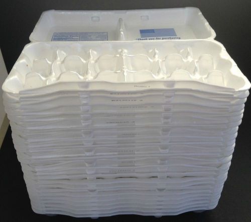 24 Egg Cartons Styrofoam 18 Ct. Crafts Kids School Storage Chicken Crate White