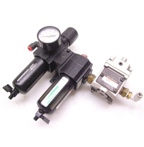 Speedaire 4zl79 micromist lubricator w/ 4zk87 air line regulator + smc valve for sale