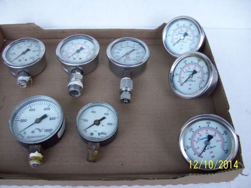 Lot of 8 1000 psi Pressure Gauge Swagelok Ashcroft Wika Precision