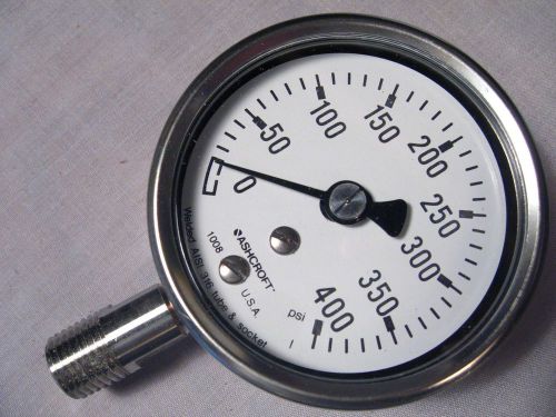 Ashcroft industrial duralife gauge 0-400 psi 63-1008-s-02l-400# 63mm for sale